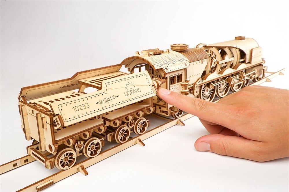 Ugears Wooden Model Kit V-Express Steam Train with Tender