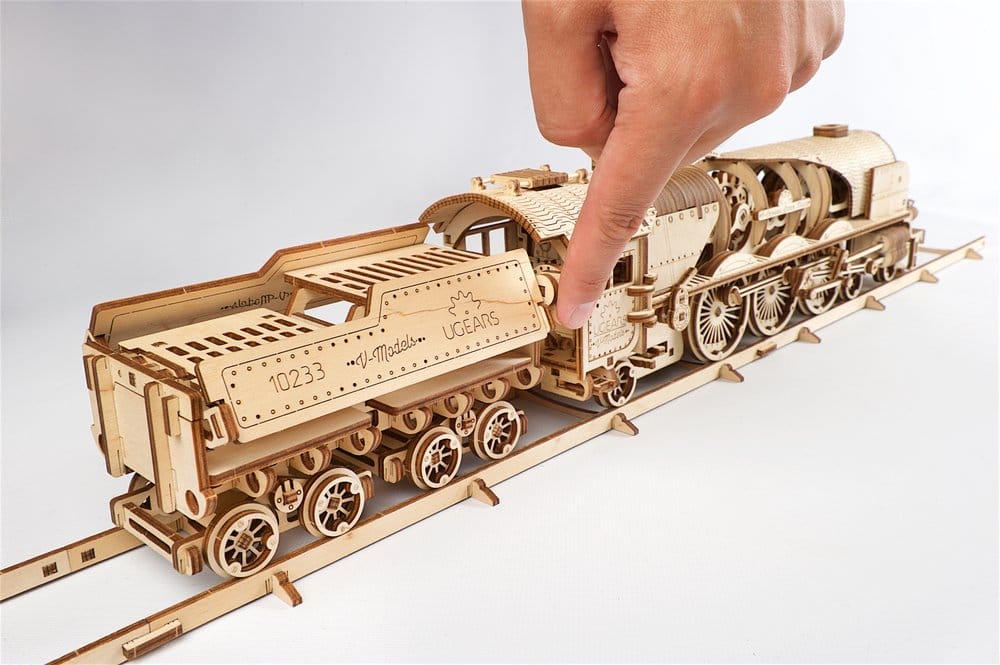 Ugears Wooden Model Kit V-Express Steam Train with Tender