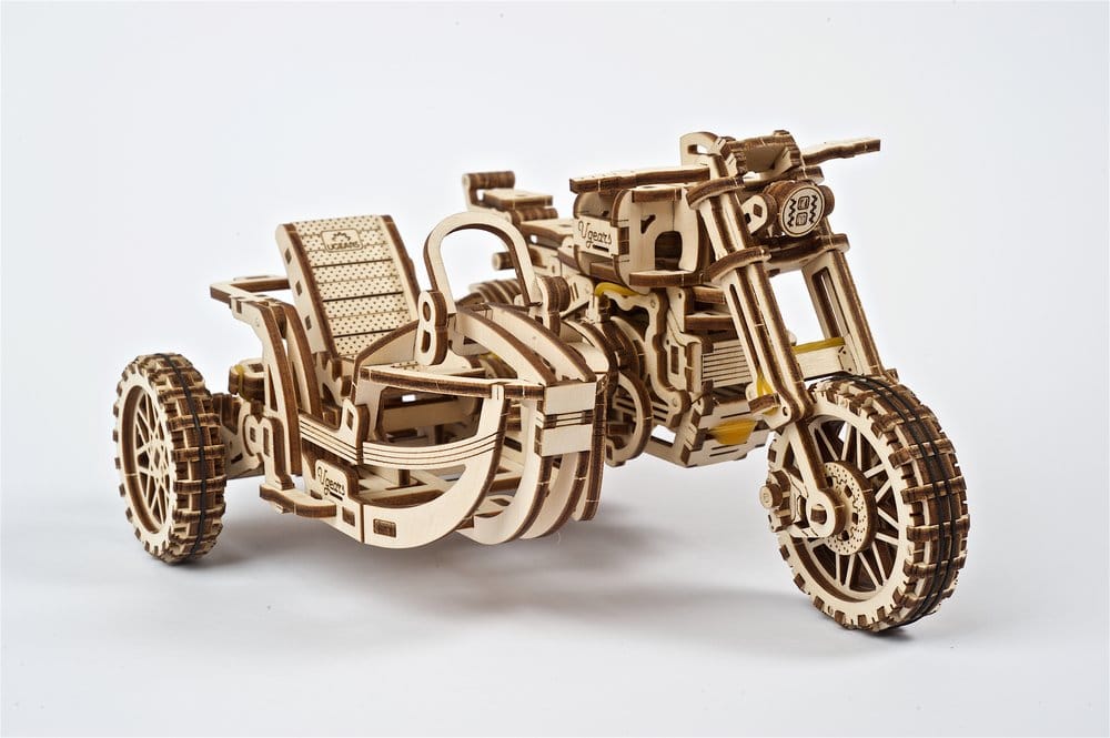 Ugears Wooden Model Kit Scrambler UGR-10 with sidecar