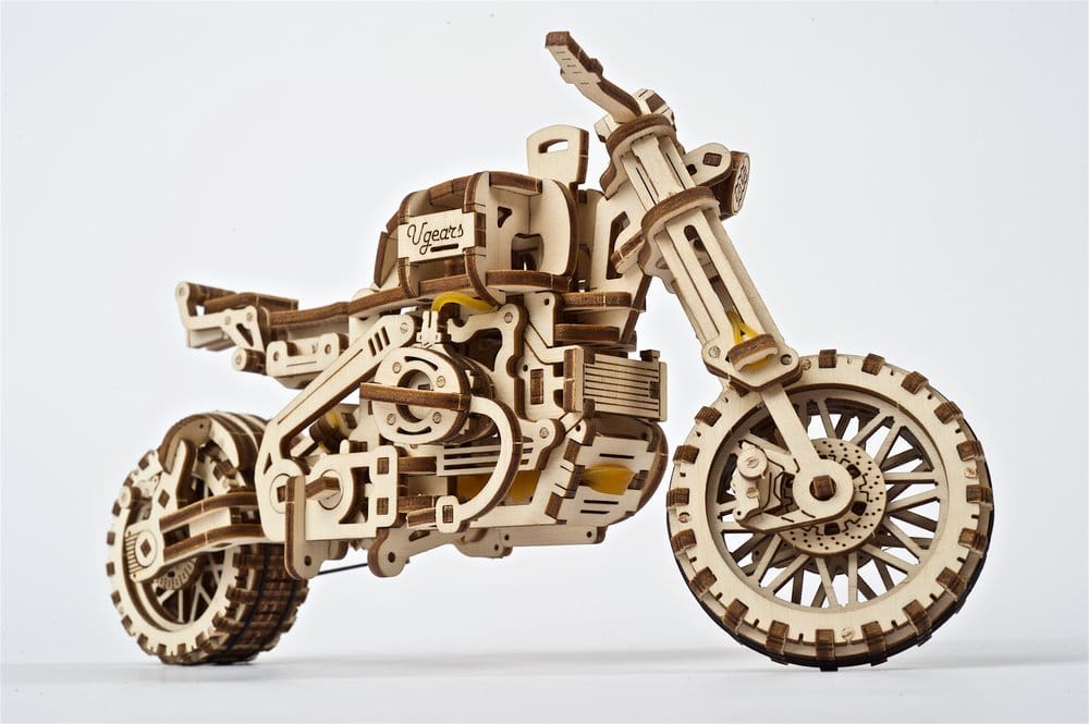 Ugears Wooden Model Kit Scrambler UGR-10 with sidecar