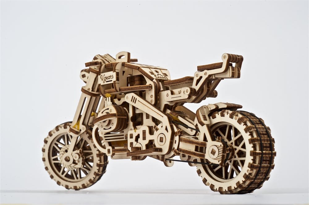 Ugears Wooden Model Kit Scrambler UGR-10 with sidecar