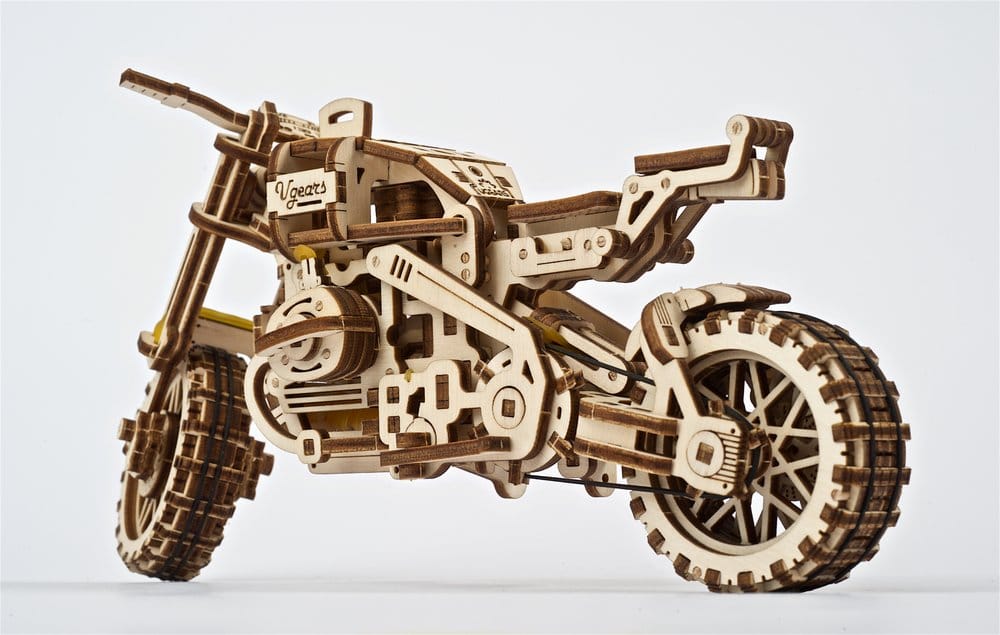 Ugears Wooden Model Kit Scrambler UGR-10 with sidecar