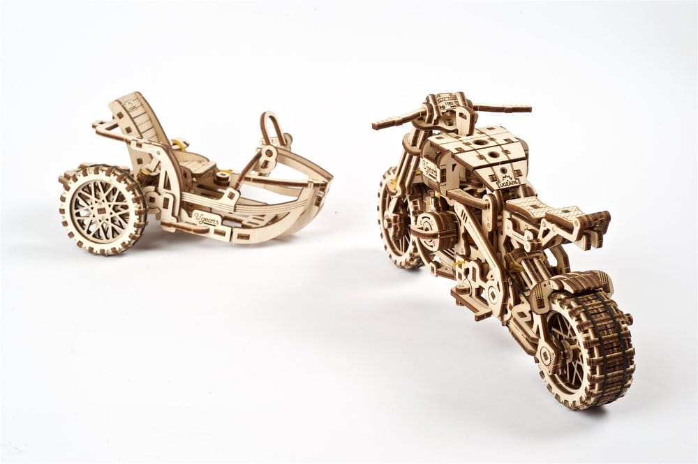 Ugears Wooden Model Kit Scrambler UGR-10 with sidecar