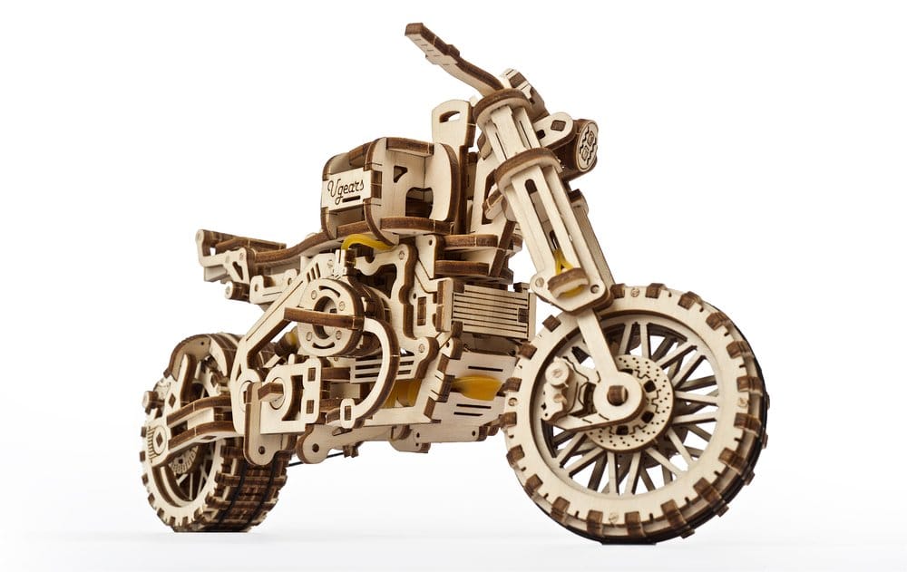 Ugears Wooden Model Kit Scrambler UGR-10 with sidecar