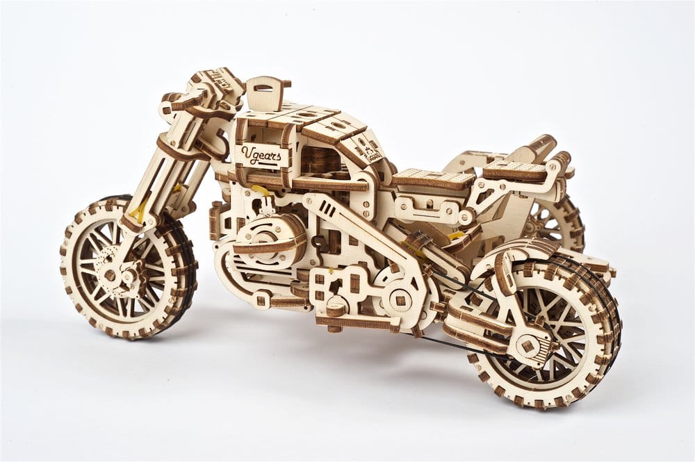 Ugears Wooden Model Kit Scrambler UGR-10 with sidecar
