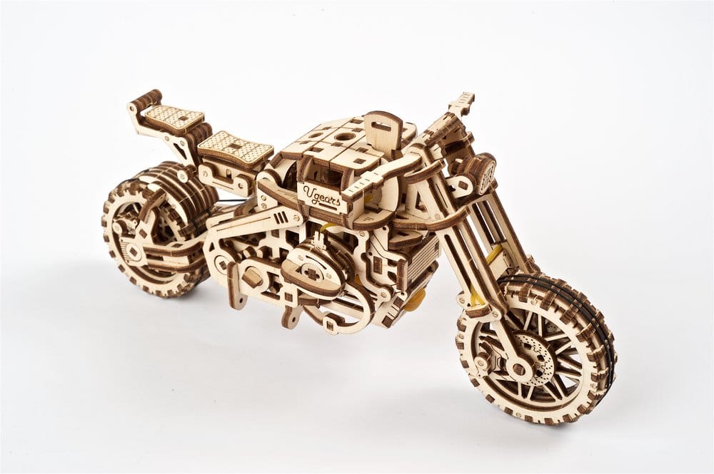 Ugears Wooden Model Kit Scrambler UGR-10 with sidecar