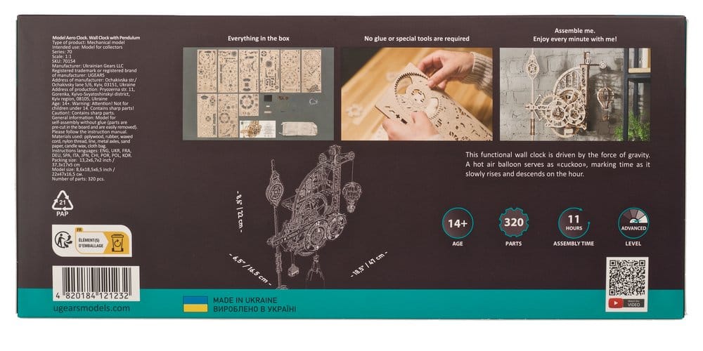 Ugears Wooden Model Kit Aero Clock