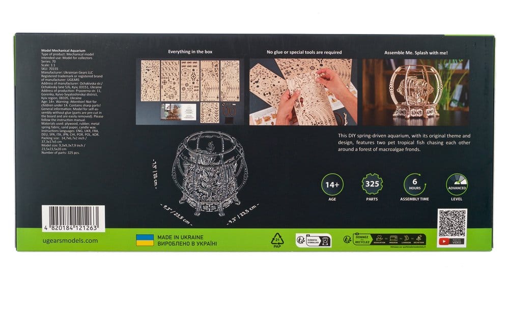 Ugears Wooden Model Kit Mechanical Aquarium