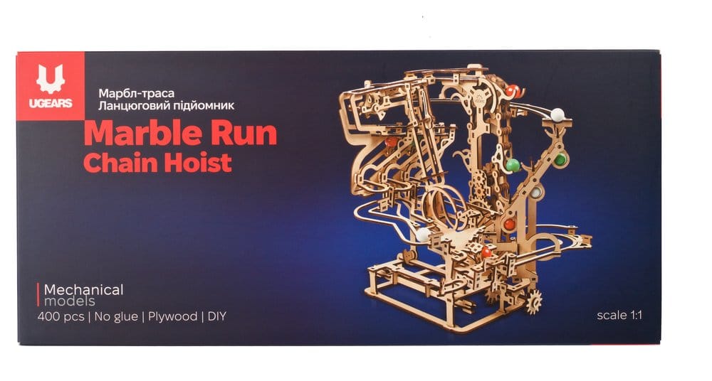 Ugears Wooden Model Kit Marble Run Chain Hoist