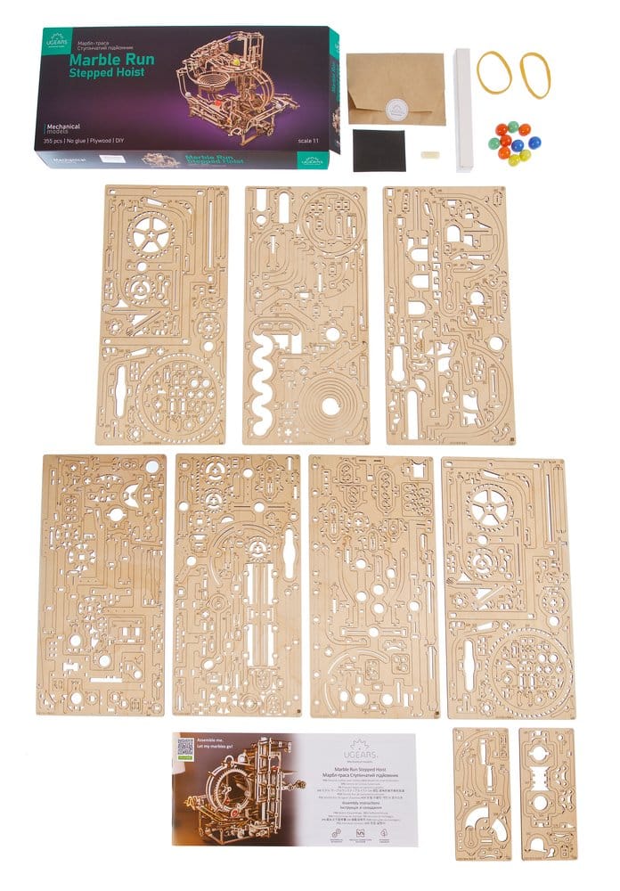 Ugears Wooden Model Kit Marble Run Stepped Hoist
