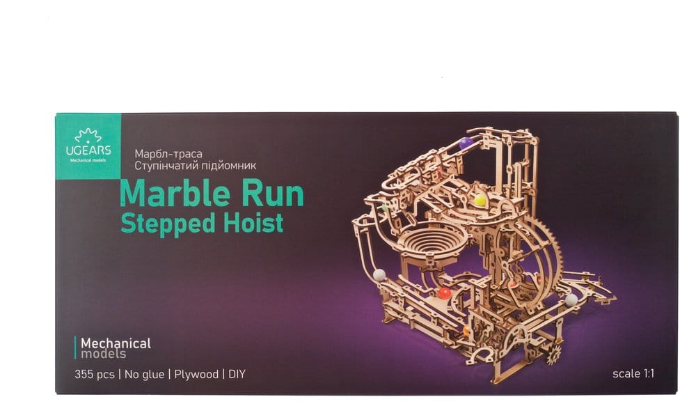 Ugears Wooden Model Kit Marble Run Stepped Hoist