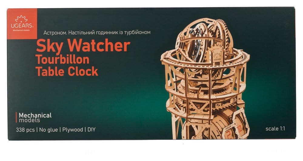 Ugears Wooden Model Kit Sky Watcher Tourbillon Table Clock