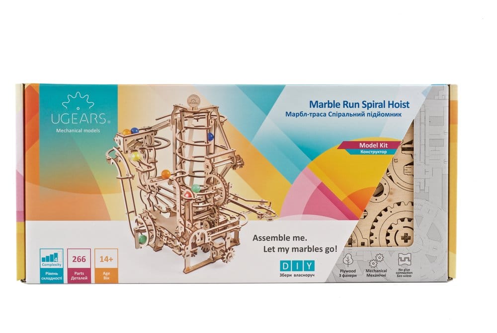 Ugears Wooden Model Kit Marble Run Spiral Hoist