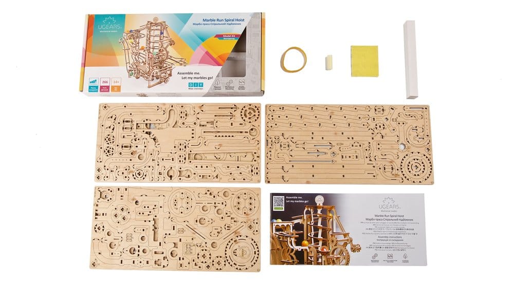 Ugears Wooden Model Kit Marble Run Spiral Hoist