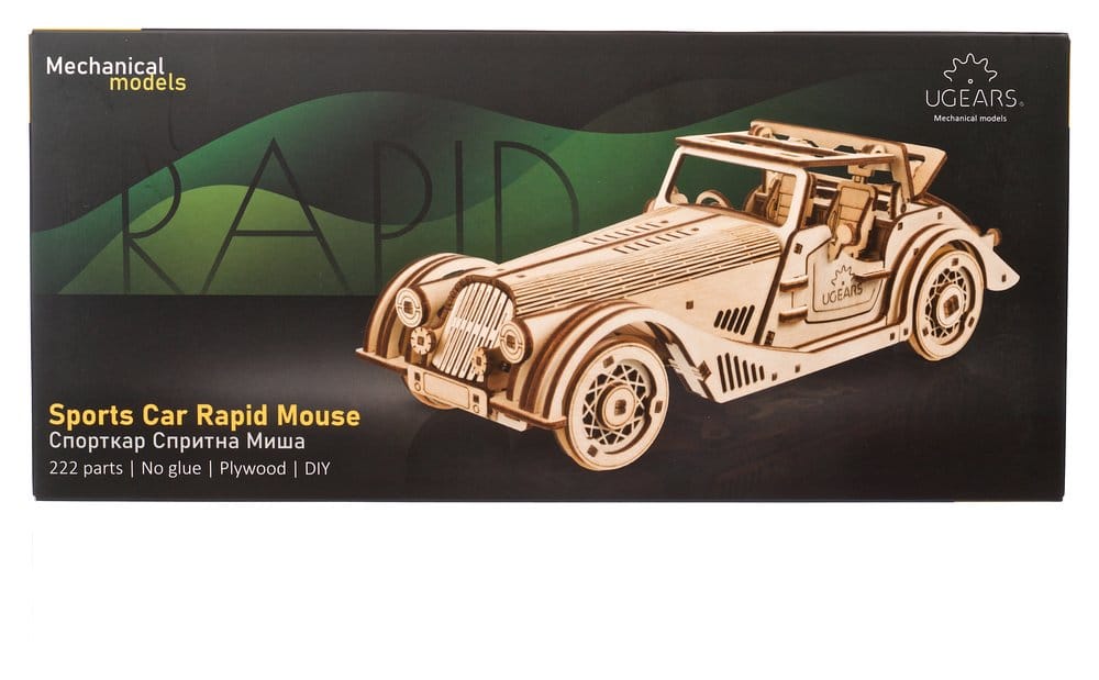 Ugears Wooden Model Kit Sports Car Rapid Mouse