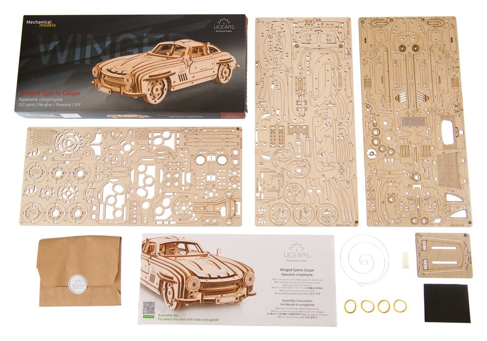 Ugears Wooden Model Kit Winged Sports Coupe
