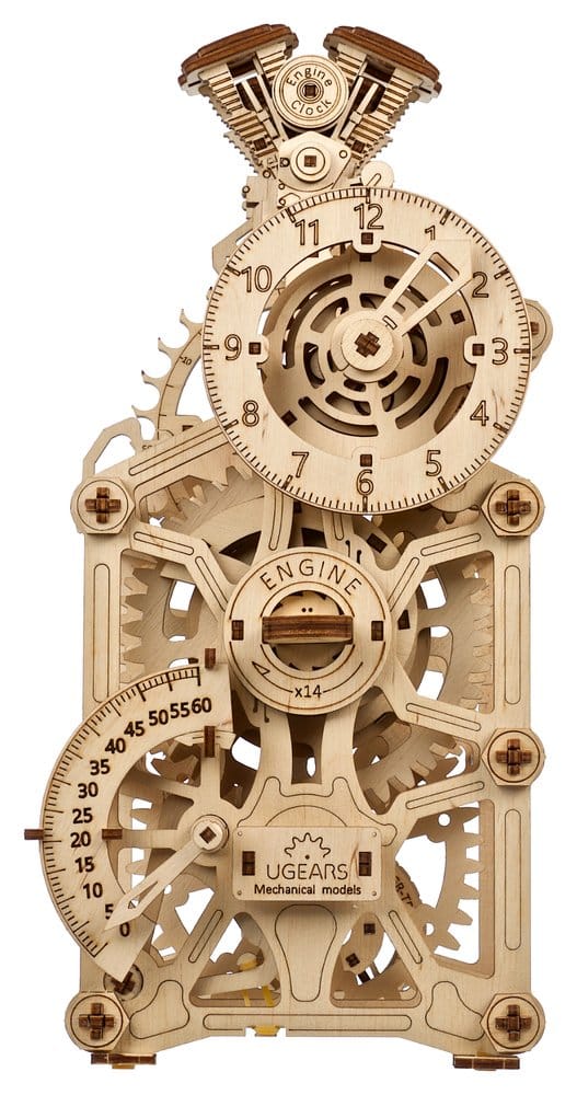 Ugears Wooden Model Kit Engine Clock