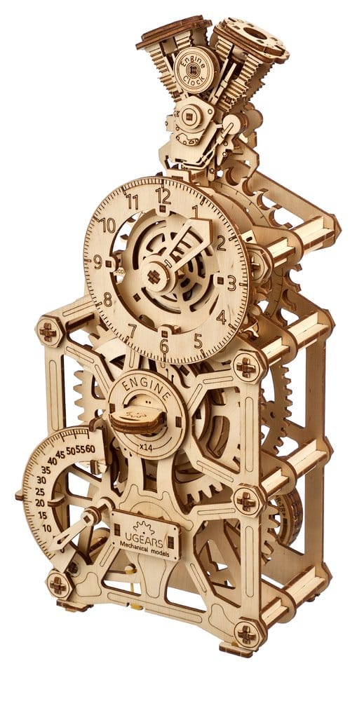 Ugears Wooden Model Kit Engine Clock