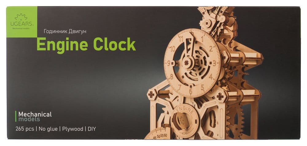 Ugears Wooden Model Kit Engine Clock