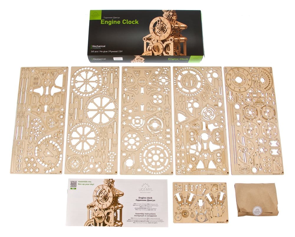 Ugears Wooden Model Kit Engine Clock