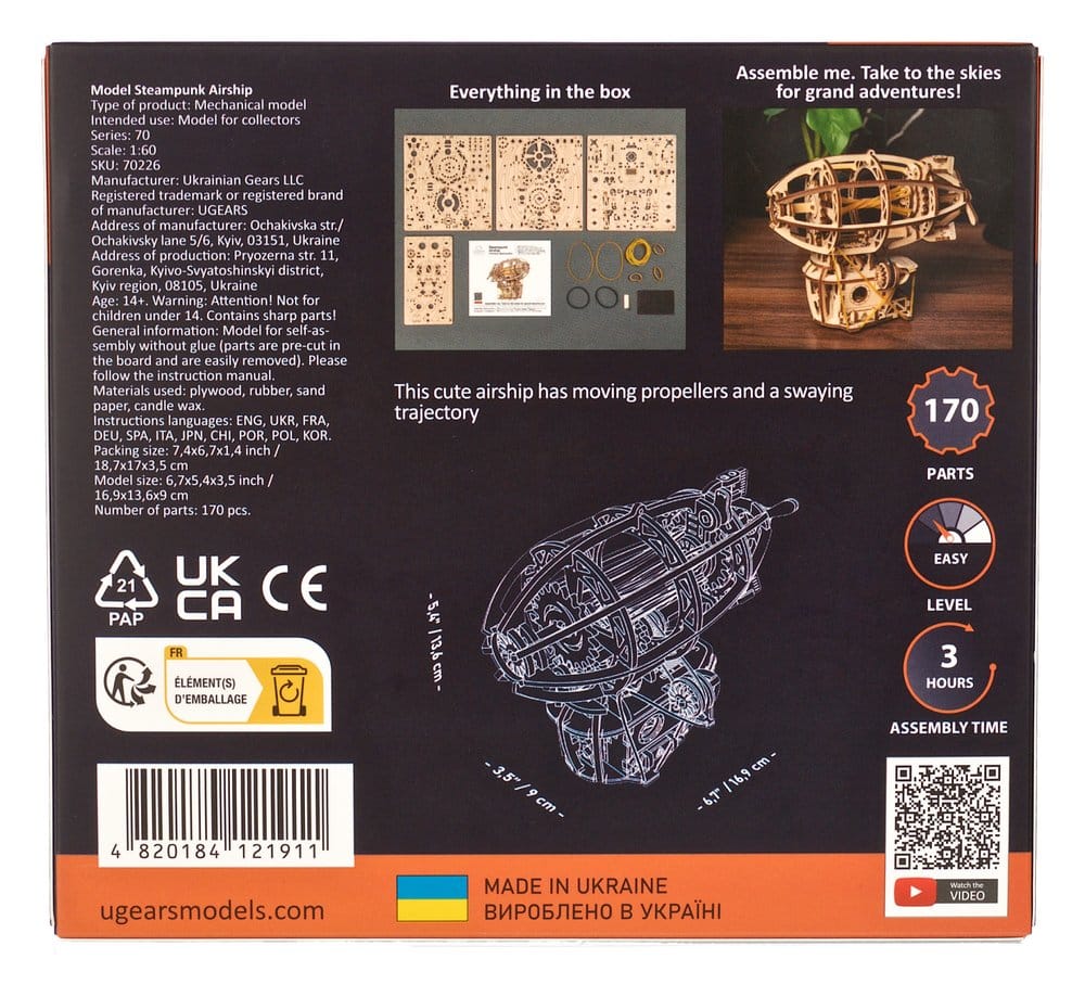 Ugears Wooden Model Kit Steampunk Airship
