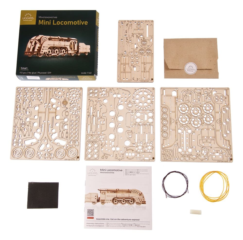 Ugears Wooden Model Kit Mini Locomotive