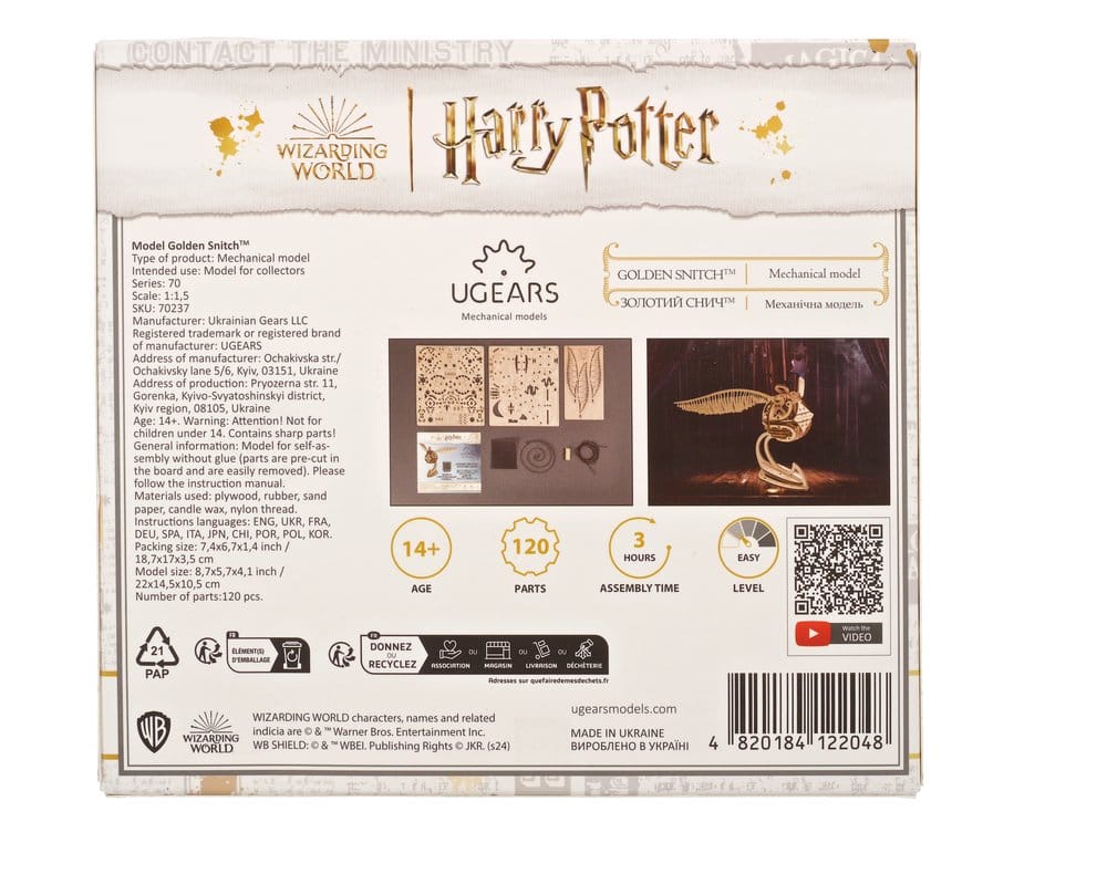 Harry Potter Wooden Model Kit Golden Snitch