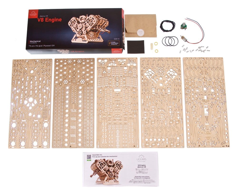 Ugears Wooden Model Kit V8 Engine