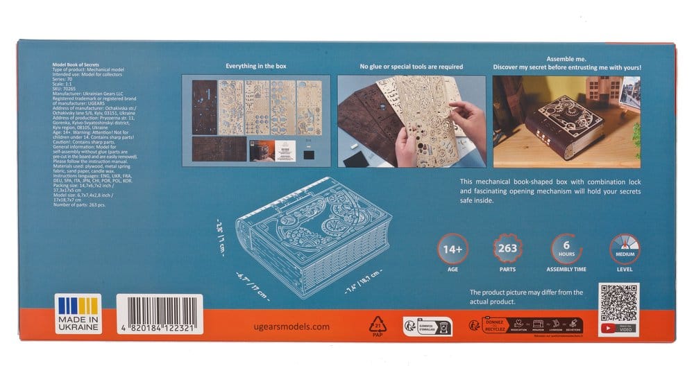 Ugears Wooden Model Kit Book of Secrets