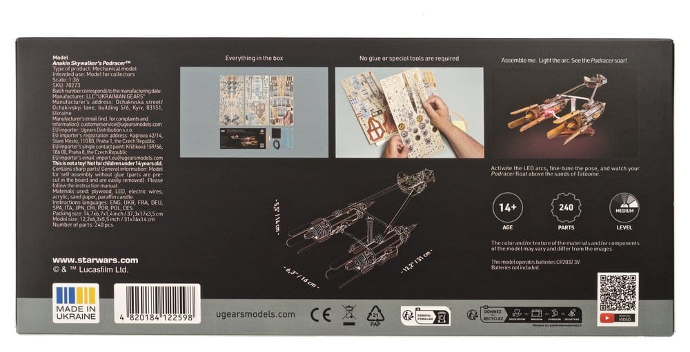 Star Wars Wooden Model Kit Anakin Skywalker's Podracer