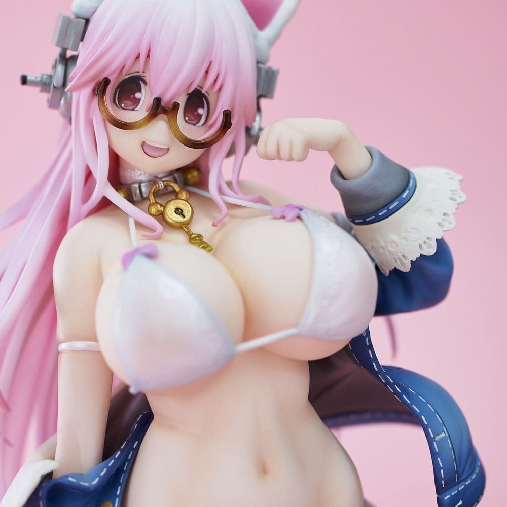 Super Sonico PVC Figure White Cat Ver. (Reissue) 27 cm