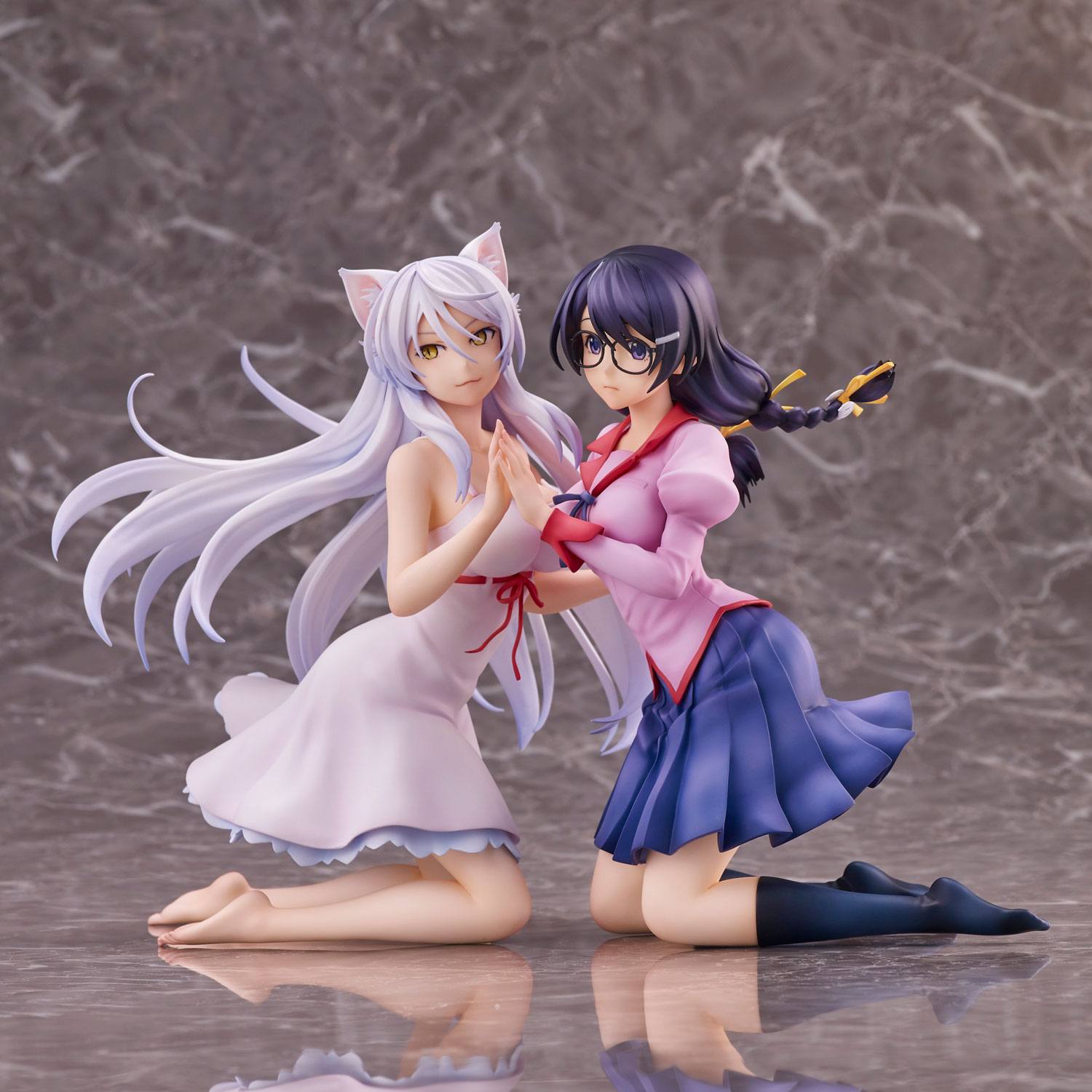 Nekomonogatari Monogatari Series PVC Statues Tsubasa Hanekawa Set (re-run) 19 cm