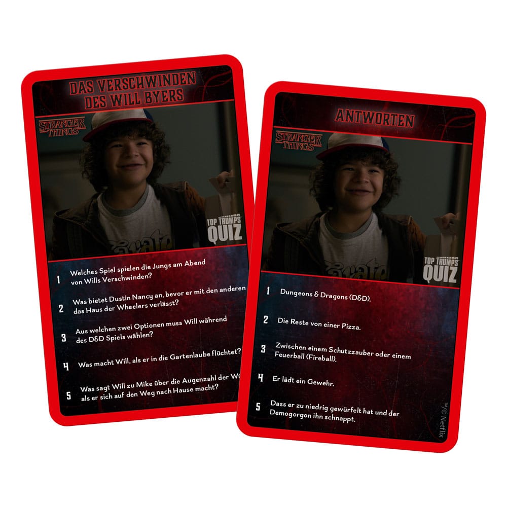 Stranger Things Card Game Top Trumps Quiz *German Version*