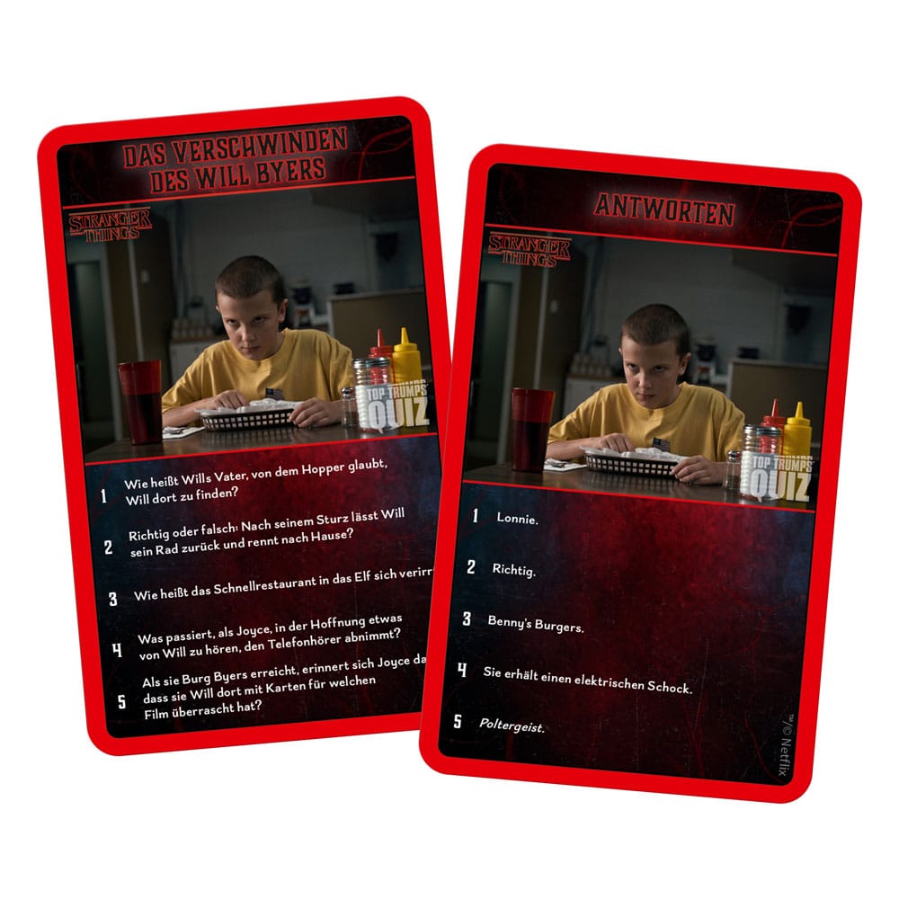 Stranger Things Card Game Top Trumps Quiz *German Version*