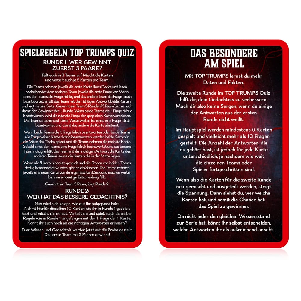 Stranger Things Card Game Top Trumps Quiz *German Version*