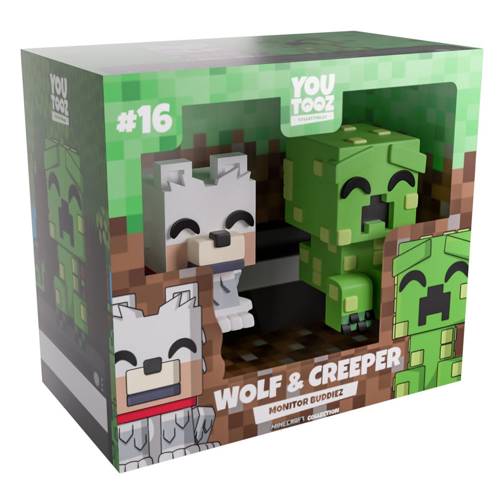 Minecraft Wolf and Creeper Monitor Buddiez Vinyl Figures