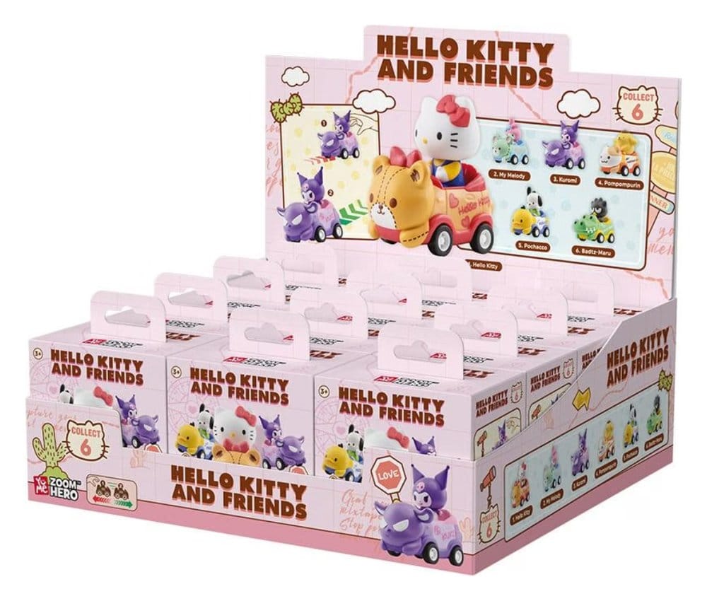 Sanrio Zoom Hero Pullback Vehicles with Figures Hello Kitty and Friends Series 1 Blind Box Display (12)